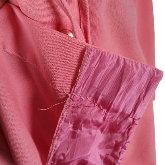 Vintage 70s Dagger Collar Pink Mini Shirt Dress Size M Polyester Button Front - Picture 8 of 10